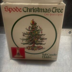 Spode Christmas tree tall candle holder